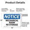 Signmission Mechanical Room No Storage, 14 in W x Rectangle, Plastic OS-2PACK-NS-P-1014-L-14176 - alternate 6